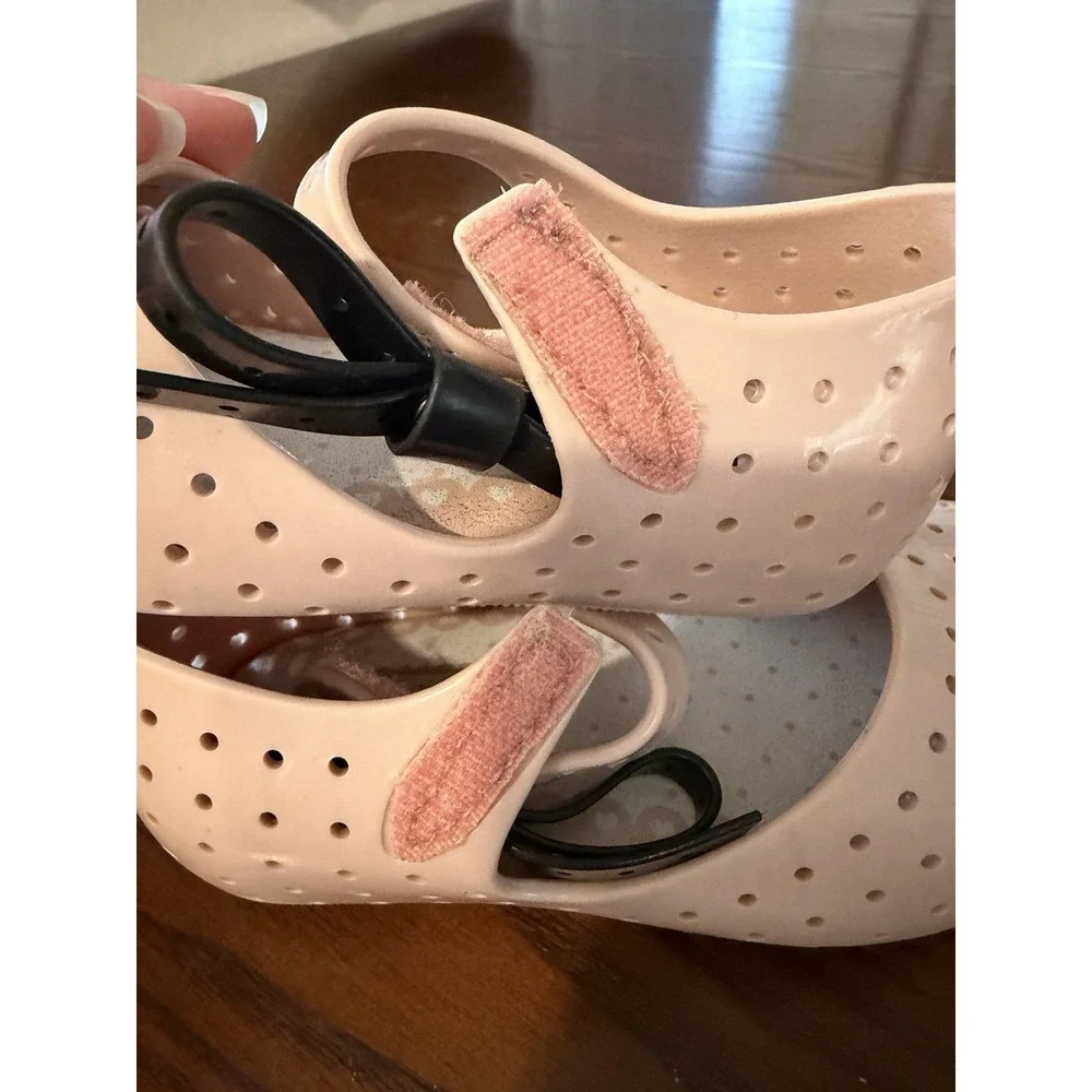 Mini Melissa Mary Jane Jelly Flats Pink Bow Toddler 7 20/21 Brazil